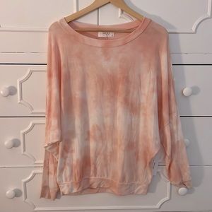 NWT Pink Tie Dyed Long Sleeved Top Size Medium